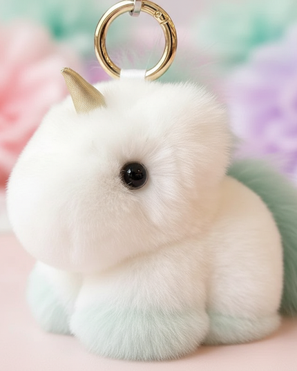 unicorn soft toy keychain - detail