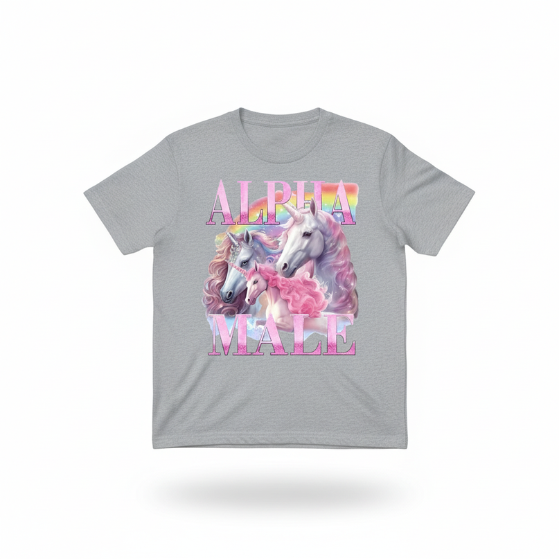 unicorn softball shirt - white-bg