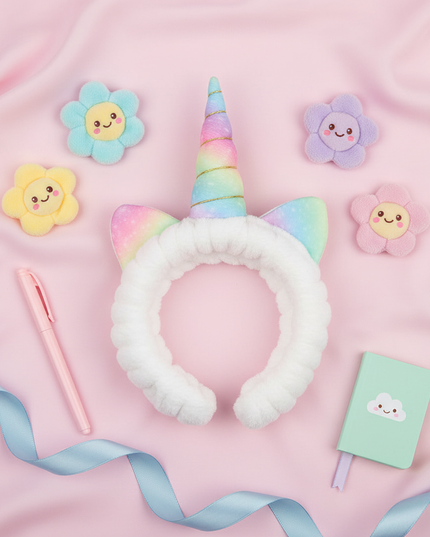 unicorn spa headband - flat-lay