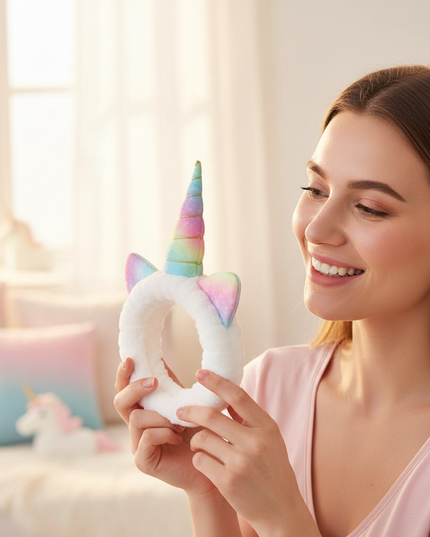 unicorn spa headband - in-use