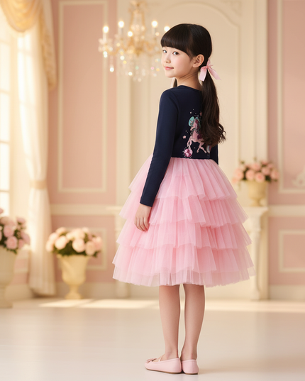 unicorn space tutu dress girls - back