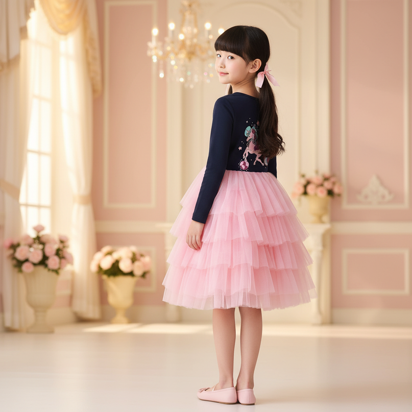 unicorn space tutu dress girls - back