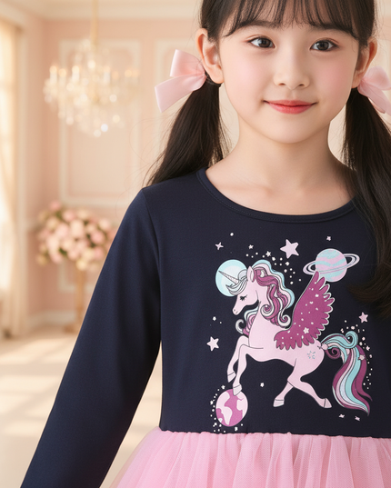 unicorn space tutu dress girls - detail