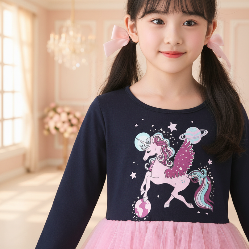 unicorn space tutu dress girls - detail