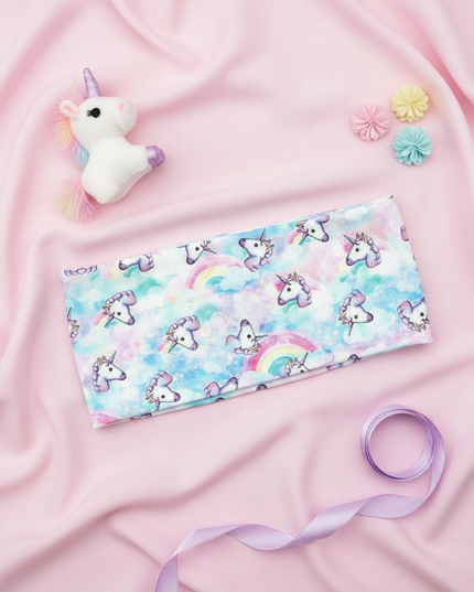 unicorn sport headband pastel - flat-lay