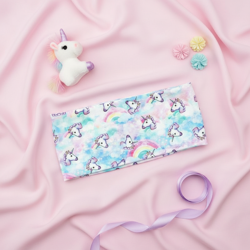 unicorn sport headband pastel - flat-lay