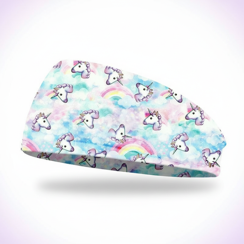 unicorn sport headband pastel - white-bg