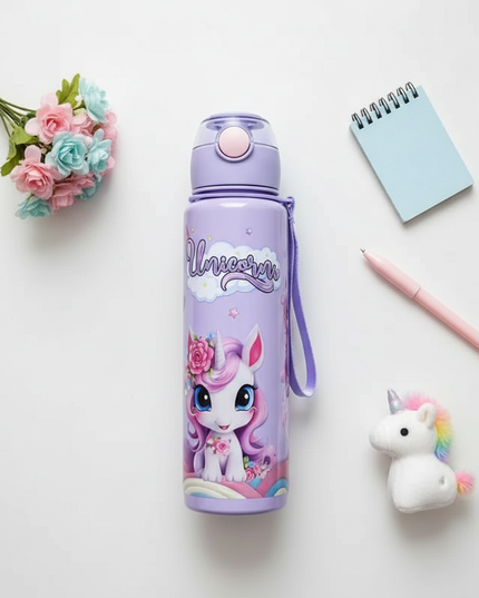 unicorn sports water bottle - flat-lay