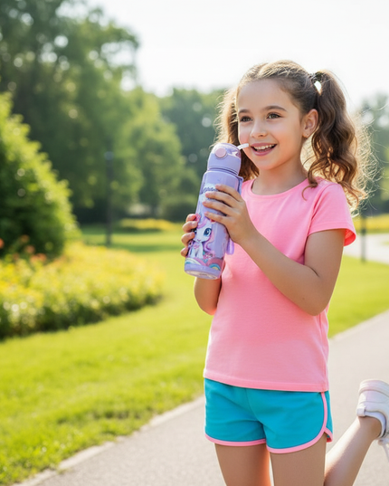 unicorn sports water bottle - in-use