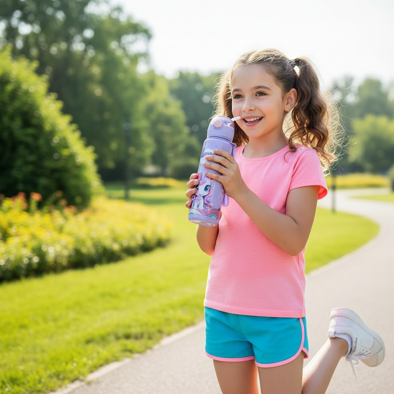 unicorn sports water bottle - in-use