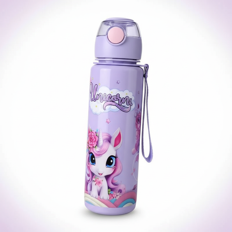 unicorn sports water bottle - white-bg