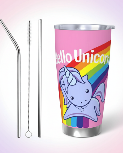 unicorn stainless steel tumbler - white-bg