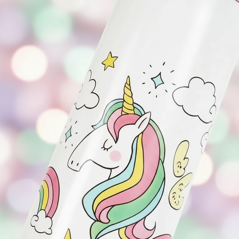 unicorn stainless steel water bottle - detail