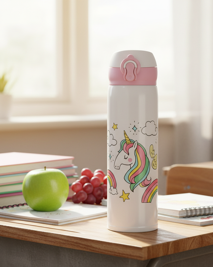 unicorn stainless steel water bottle - lifestyle
