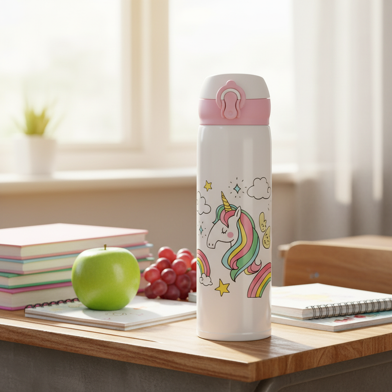 unicorn stainless steel water bottle - lifestyle