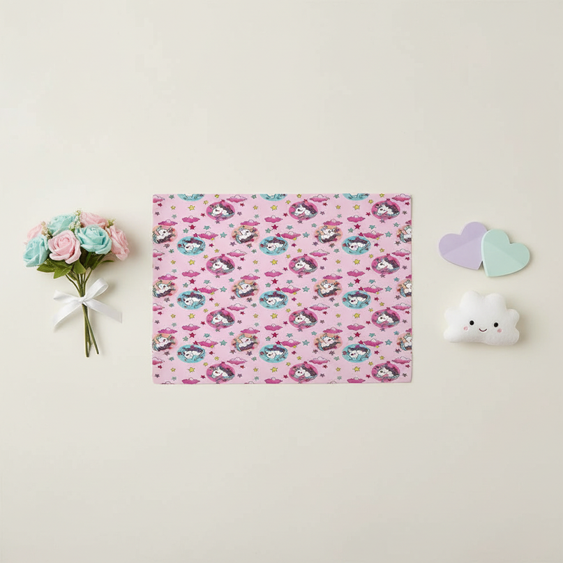 unicorn star bedding - flat-lay