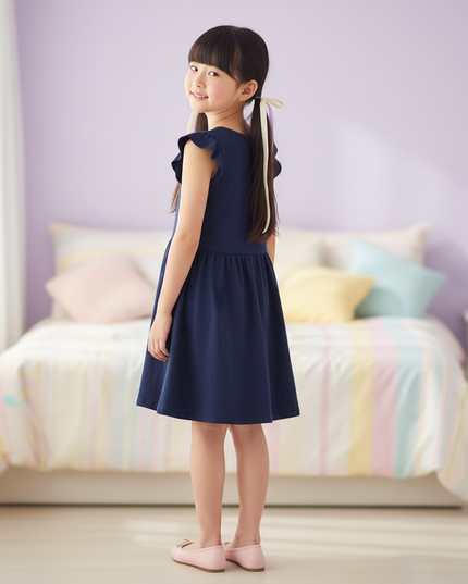 unicorn star casual sleeveless dress - back