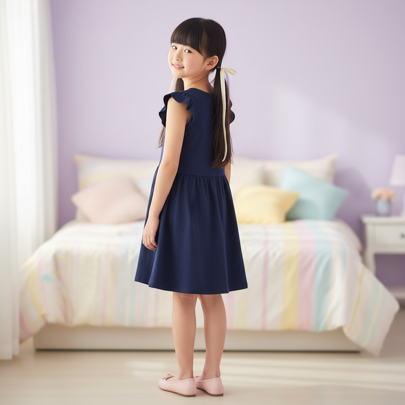 unicorn star casual sleeveless dress - back