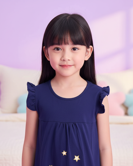unicorn star casual sleeveless dress - detail