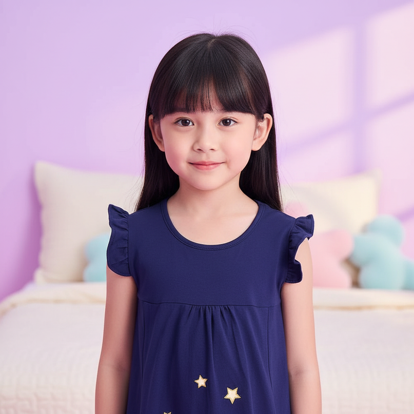 unicorn star casual sleeveless dress - detail