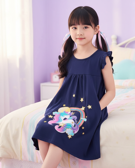 unicorn star casual sleeveless dress - sitting