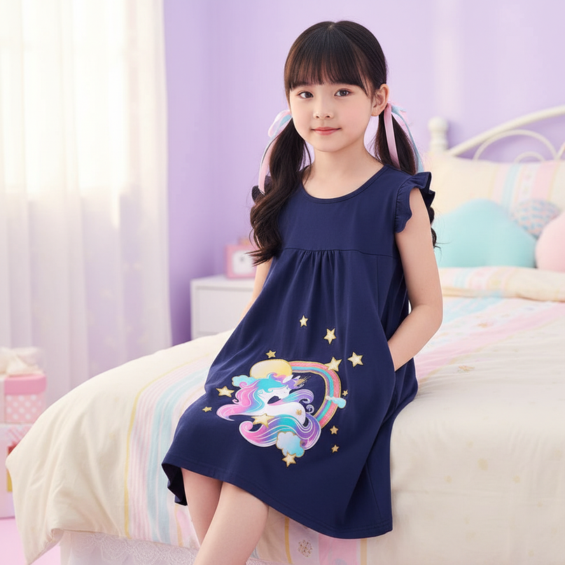 unicorn star casual sleeveless dress - sitting