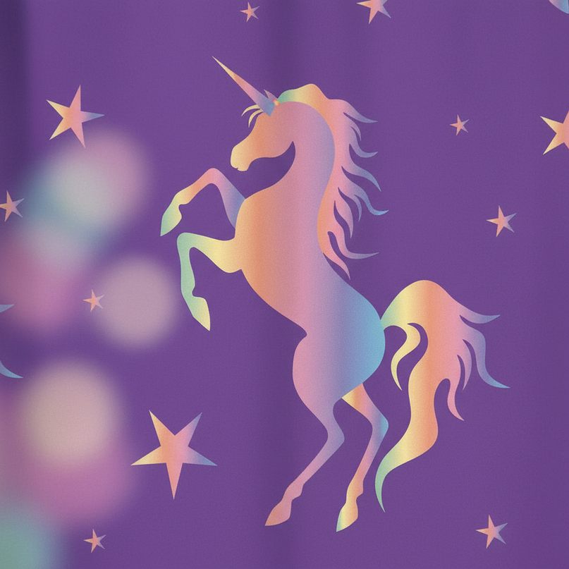 unicorn star curtains - detail