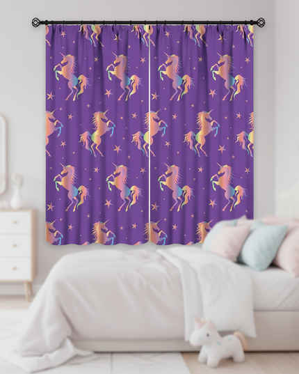 unicorn star curtains - lifestyle