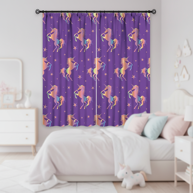 unicorn star curtains - lifestyle
