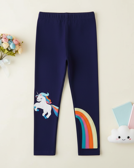 unicorn star leggings - flat-lay