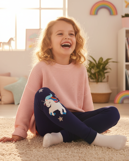 unicorn star leggings - in-use