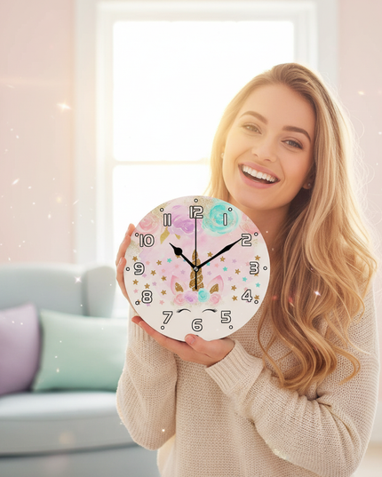 unicorn starry wall clock - in-use