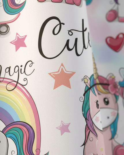 unicorn sticker shower curtain - detail