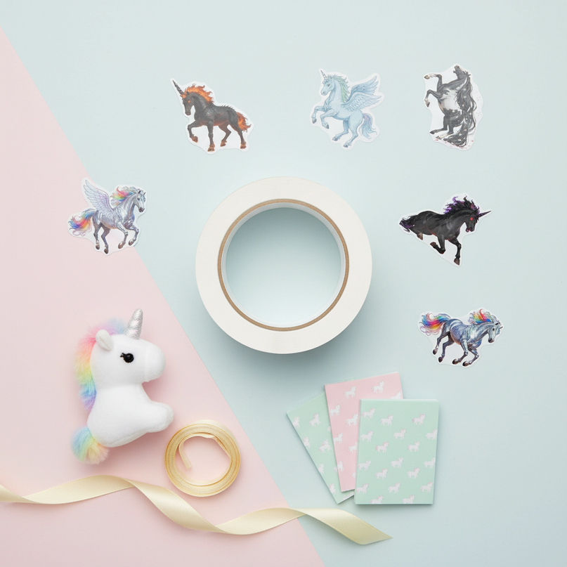 unicorn stickers bulk - flat-lay