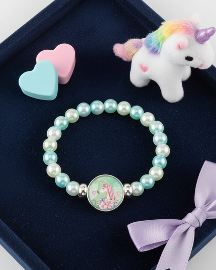 unicorn stretch bracelet - flat-lay