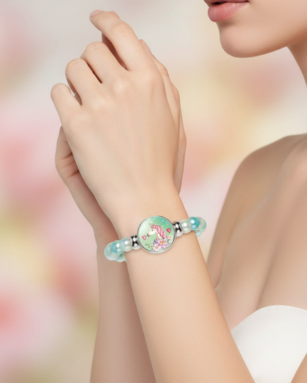unicorn stretch bracelet - in-use