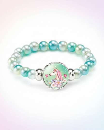 unicorn stretch bracelet - white-bg