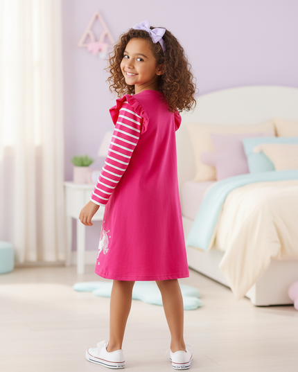 unicorn stripe applique star dress - back