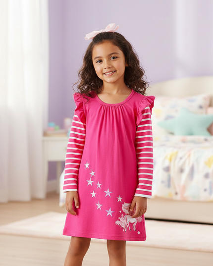 unicorn stripe applique star dress - detail