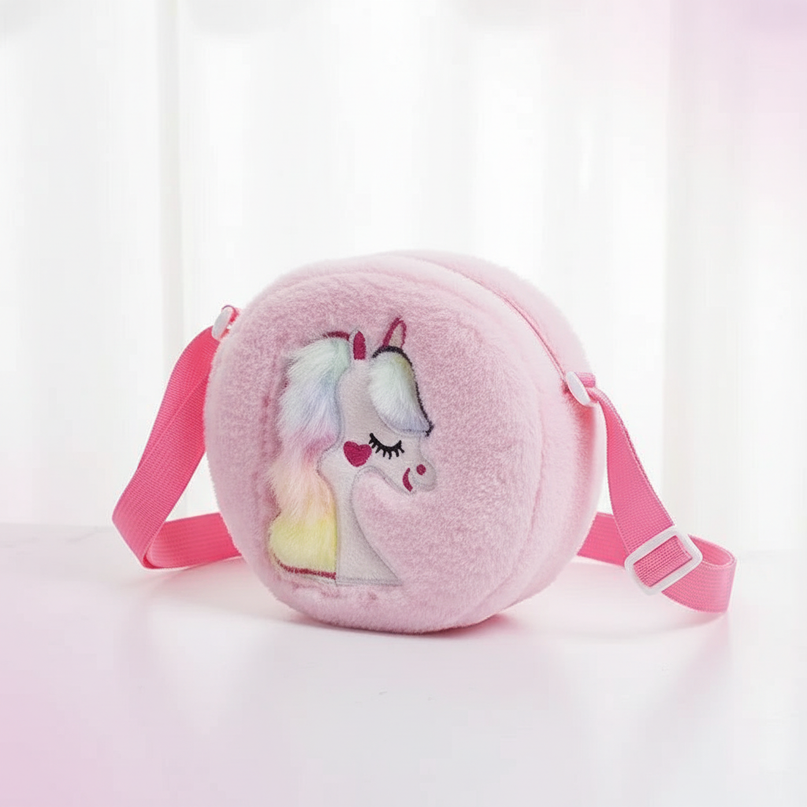 unicorn stuffed animal purse - white-bg