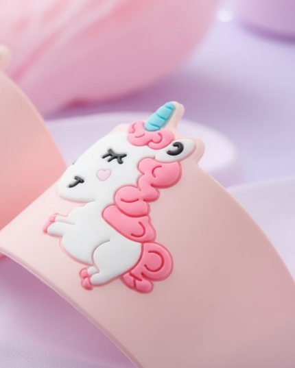 unicorn summer slippers - detail