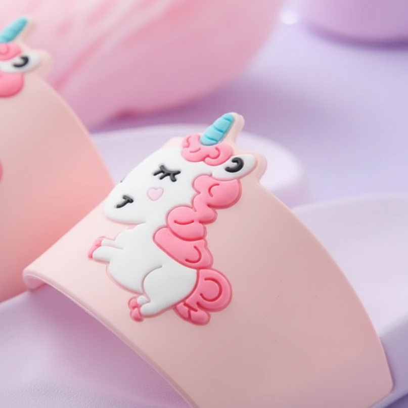 unicorn summer slippers - detail