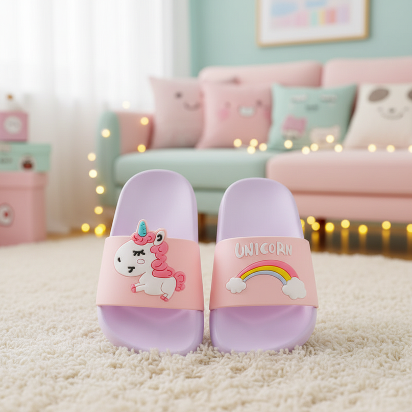 unicorn summer slippers - lifestyle