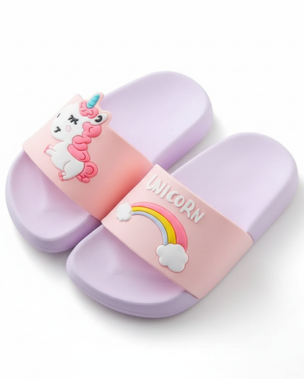 unicorn summer slippers - white-bg