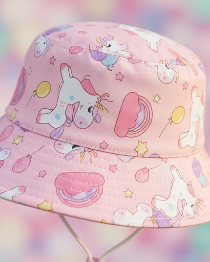 unicorn sun hat for kids - detail