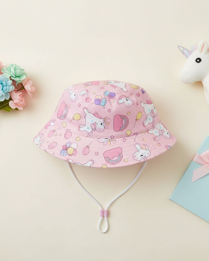 unicorn sun hat for kids - flat-lay