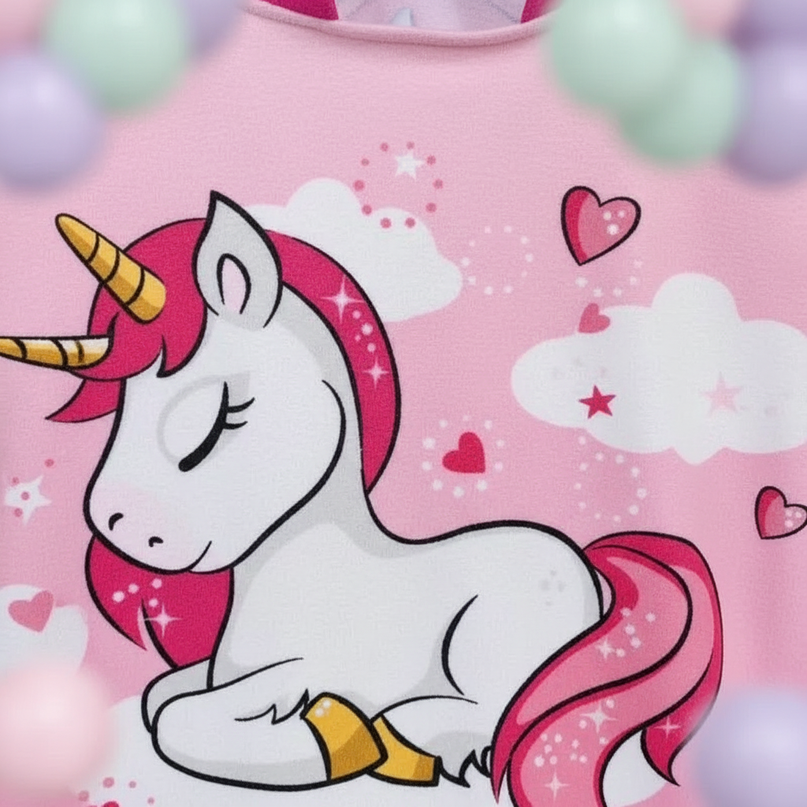 unicorn swim robe - detail