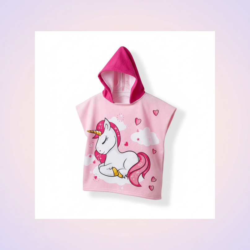 unicorn swim robe - white-bg