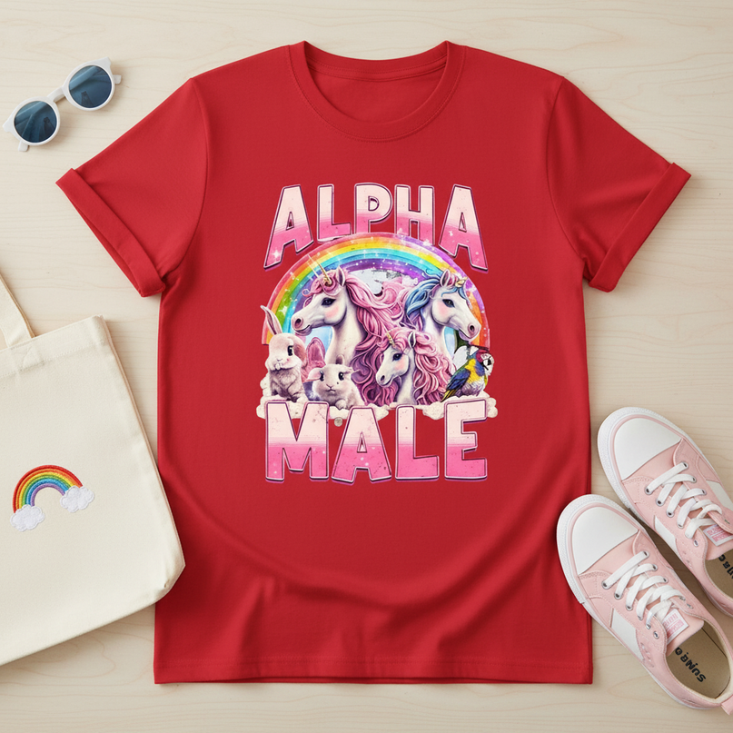 unicorn swim shirt - flat-lay