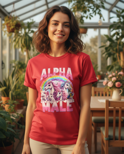 unicorn swim shirt - in-use